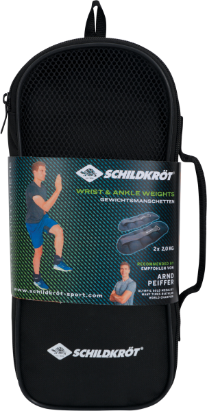 SCHILDKRÖT FITNESS Körpergewicht Schildkröt GEWICHTSMANSCHETTE, 2x 2,0kg ,(black) im Carrybag, M-202