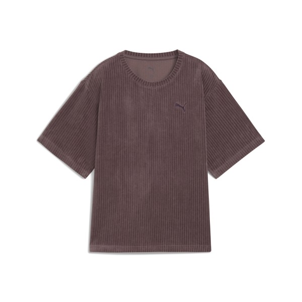 PUMA ESS ELEVATED Relaxed Velour Rib Tee