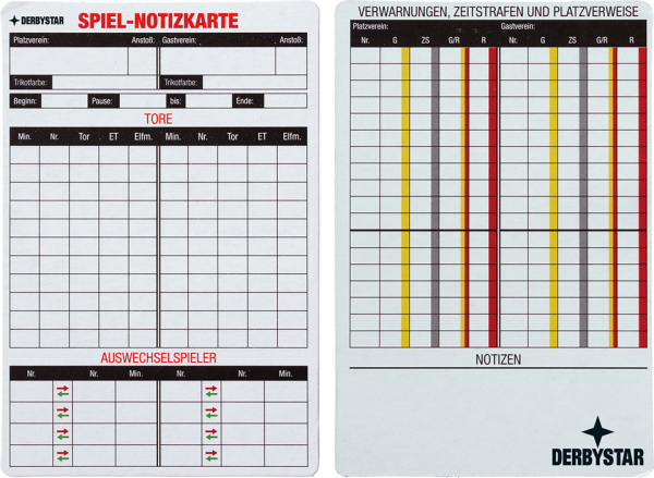 DERBYSTAR Spiel-Notizkarten
