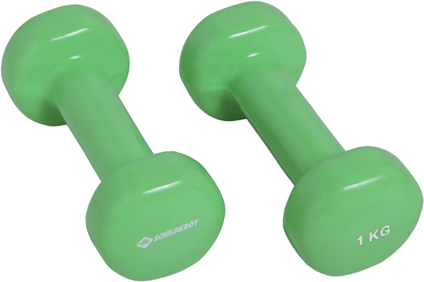 SCHILDKRÖT FITNESS Schildkröt VINYL HANTEL Set, 2x 1,0kg (green), in 4C-Box, M-2022
