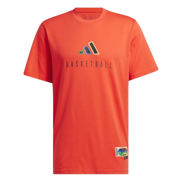 ADIDAS WORLDWIDE HOOPS LOGO PERFORMANCE GRAPHIC TEE