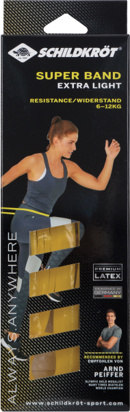 SCHILDKRÖT FITNESS Schildkröt Super Band Extra Light, Premium Widerstandsbänder mit 6-12kg Widerstan