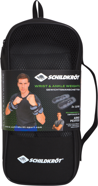 SCHILDKRÖT FITNESS Körpergewicht Schildkröt GEWICHTSMANSCHETTE, 2x 1,0kg , (grey) im Carrybag, M-202