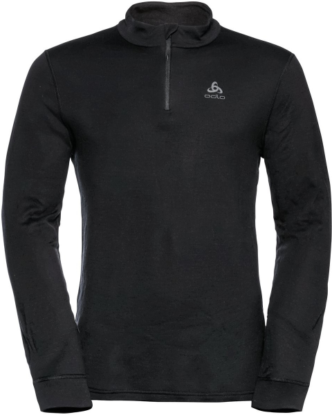 ODLO Herren Unterhemd BL TOP turtle neck l/s half zi