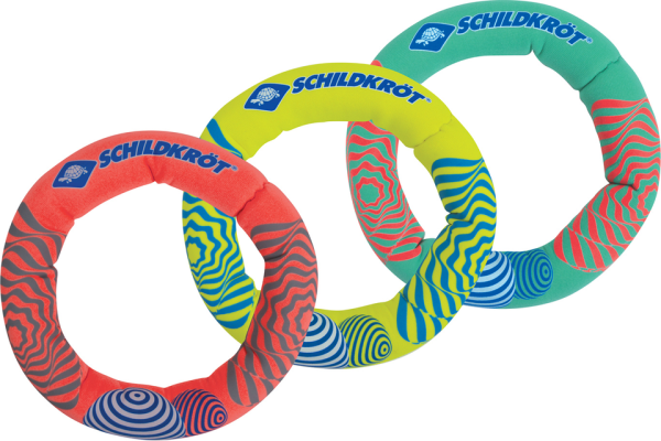 SCHILDKRÖT Schildkröt Neopren Diving Rings, 3 Tauchringe mit Sandfüllung, Ø 14cm, gut zu greifen, st