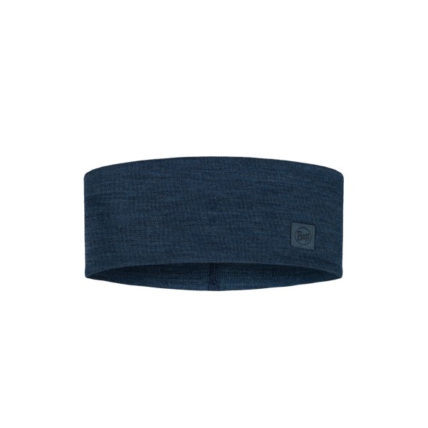 BUFF MERINO WIDE HEADBAND SOLID NIGHT BLUE